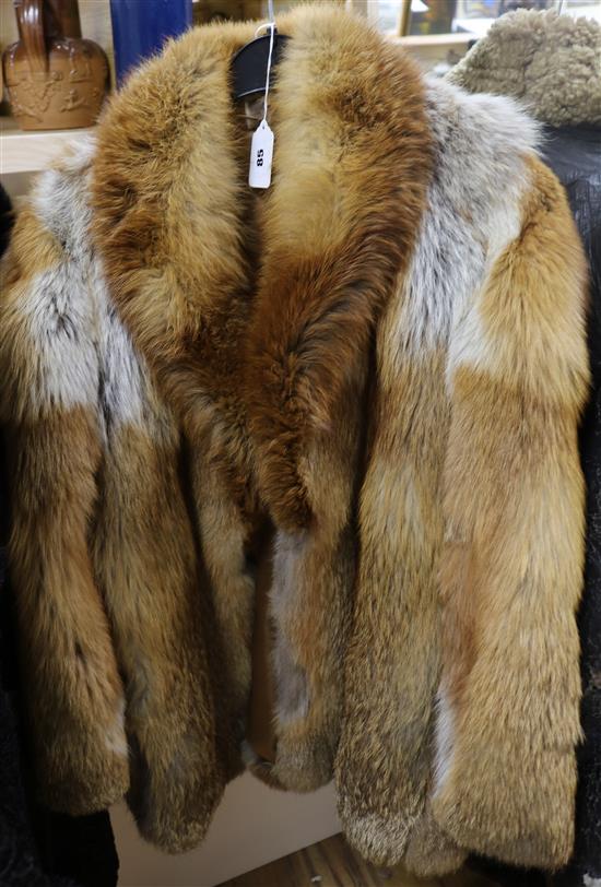 A red fox fur jacket